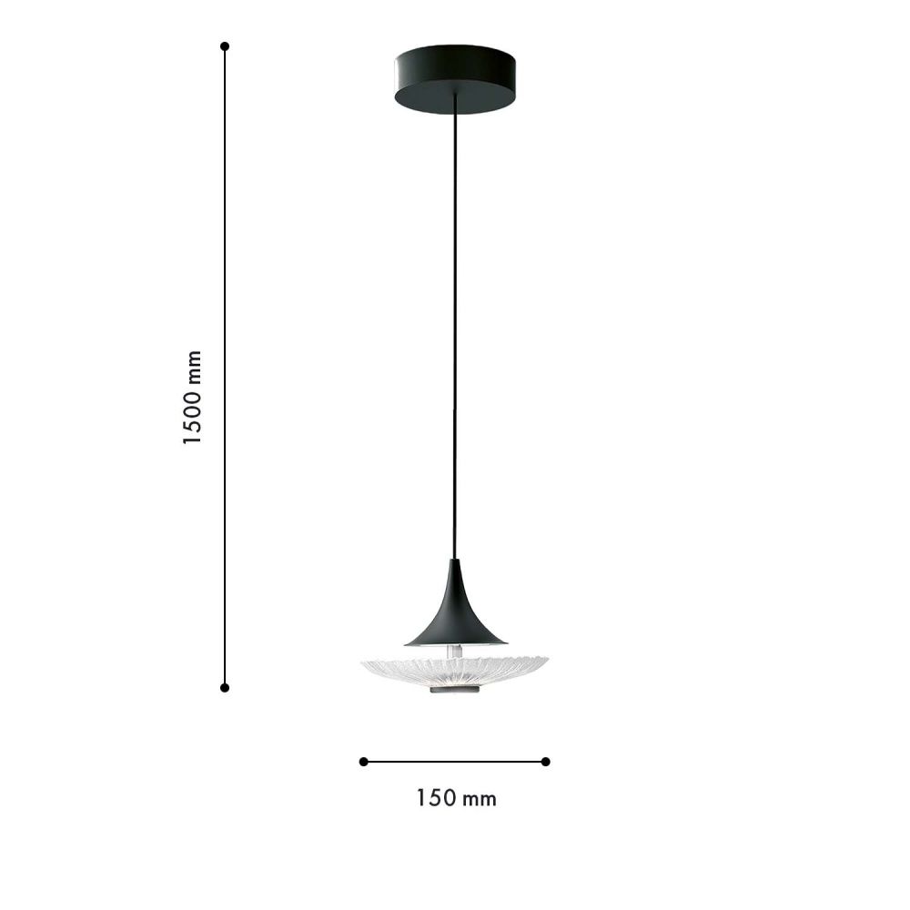 Подвес 15*150 см, 1*LED, 6W, 4000K, Favourite Wilet 4656-1P, чернный матовый