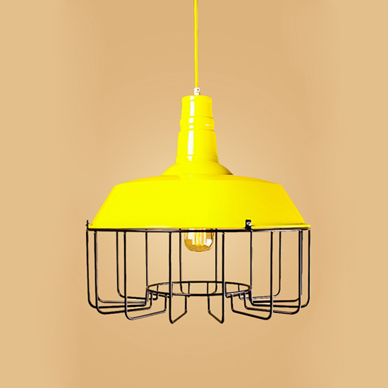 Светильник подвесной LOFT HOUSE P-63/1, диаметр 45 см, желтый