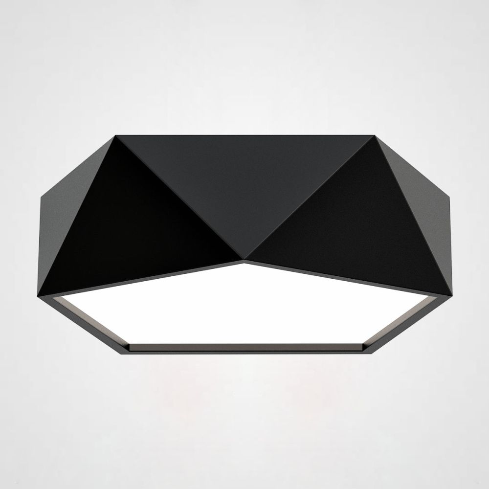 Потолочный светодиодный светильник GEOMETRIC Black D40 40*40*10 см, 1*LED*18W, 4000K, ImperiumLoft GEOMETRIC-BW01, Чёрный