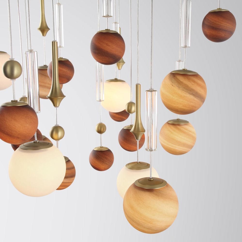 Светильник 79 см, G9 x 20 x 5W + LED 20W 2500K, Odeon Light 5457/21C, латунь