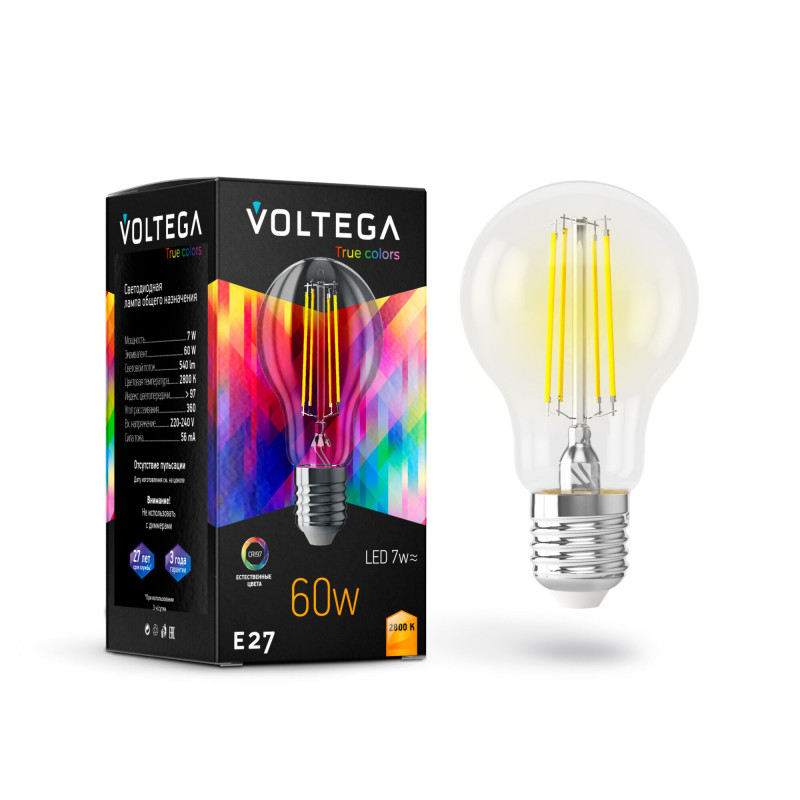 7154 Лампа светодиодная  Voltega Crystal 7W 540Lm 2800K E27