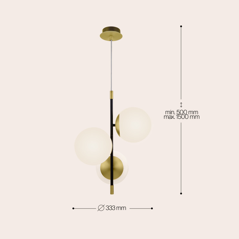 Подвесной светильник Maytoni Nostalgia MOD048PL-03G, черный-золото