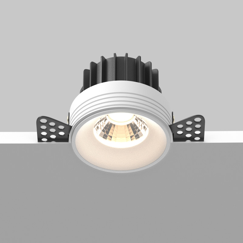 Встраиваемый светильник 7,4*7,4*6 см, LED, 12W, 3000К, Maytoni Technical ROUND DL058-12W3K-TRS-W белый