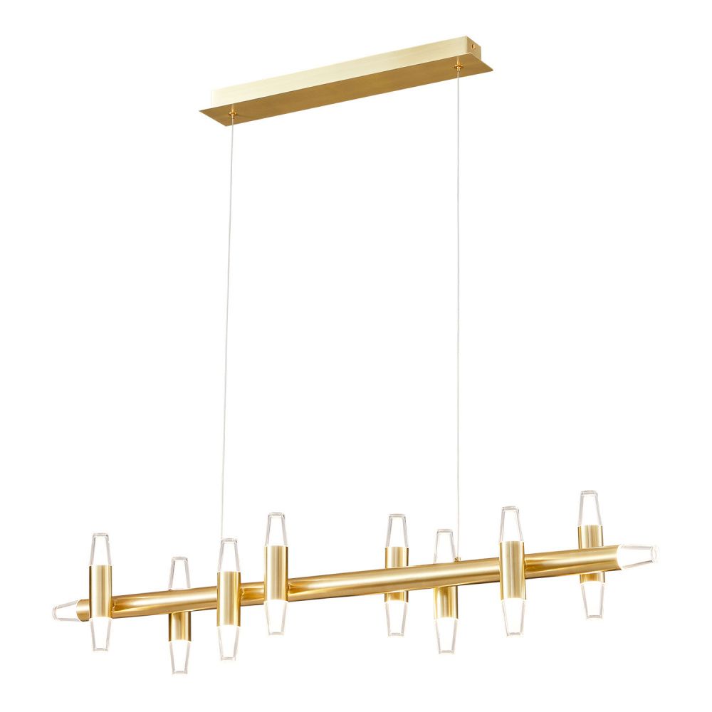 Линейно-подвесной светильник *100*45-120 см, 18*led*2W, 4000K, Lussole Hopkins LSP-7406, матовое золото