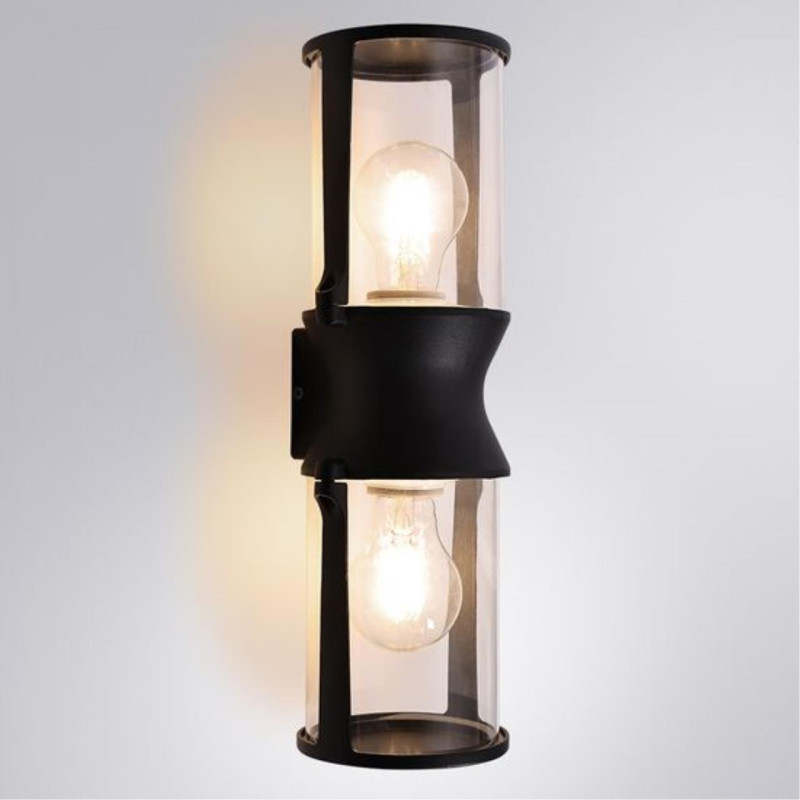 Уличный настенный светильник 36 см, Arte Lamp Minchir A8306AL-2BK, черный