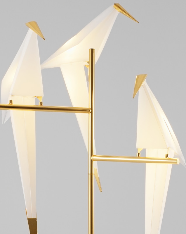 Торшер 50*25*180 см, LED 54 W, Moderli Birds V3075-3FL Золотой