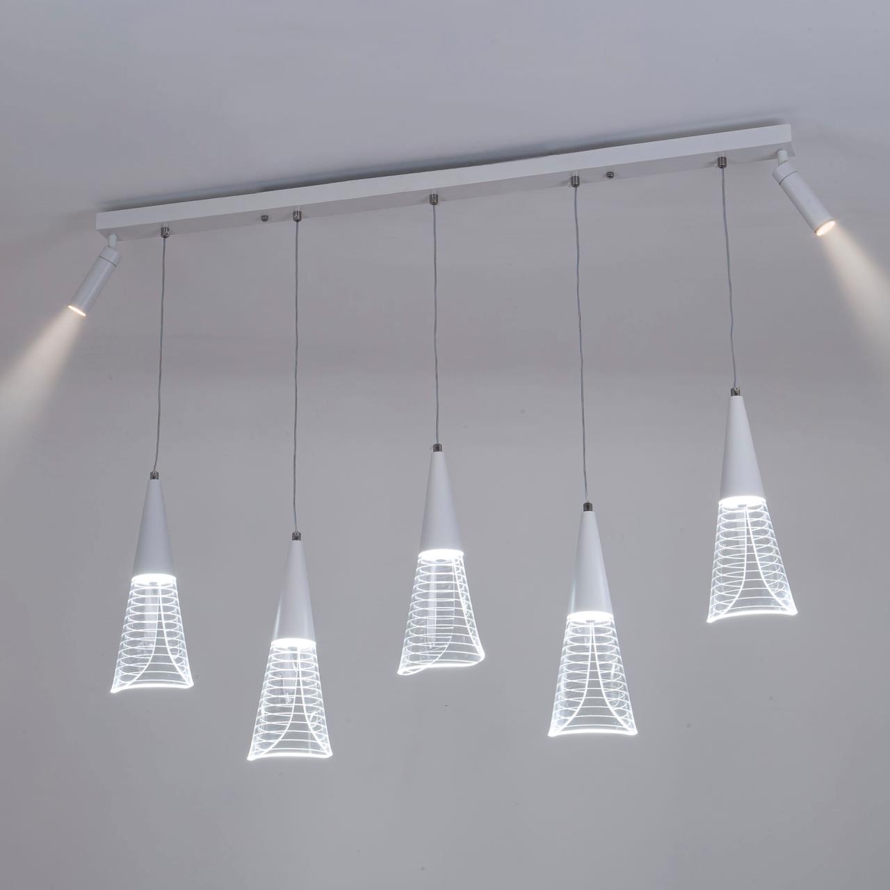 Подвесной светильник 99*20*85 см, LED 30W, 3000 / 6000K, Белый LED4U L7105-7 WТ
