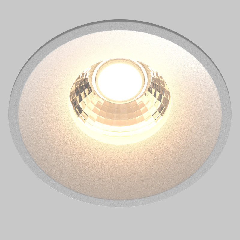 Встраиваемый светильник 8*8*6 см, LED, 12W, 3000К, Maytoni Technical ROUND DL058-12W3K-W белый