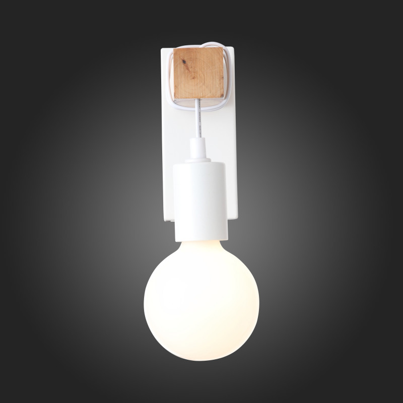 Светильник настенный 7 см, 60W,  EVOLUCE  BAGETTI SL1142.501.01  Белый, Светлое дерево
