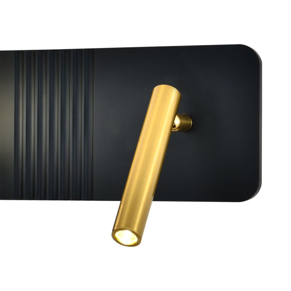 Настенный светильник 30 см, 10W, 4000K, Indigo Rilievo 14032/2W Black V000202L, черный