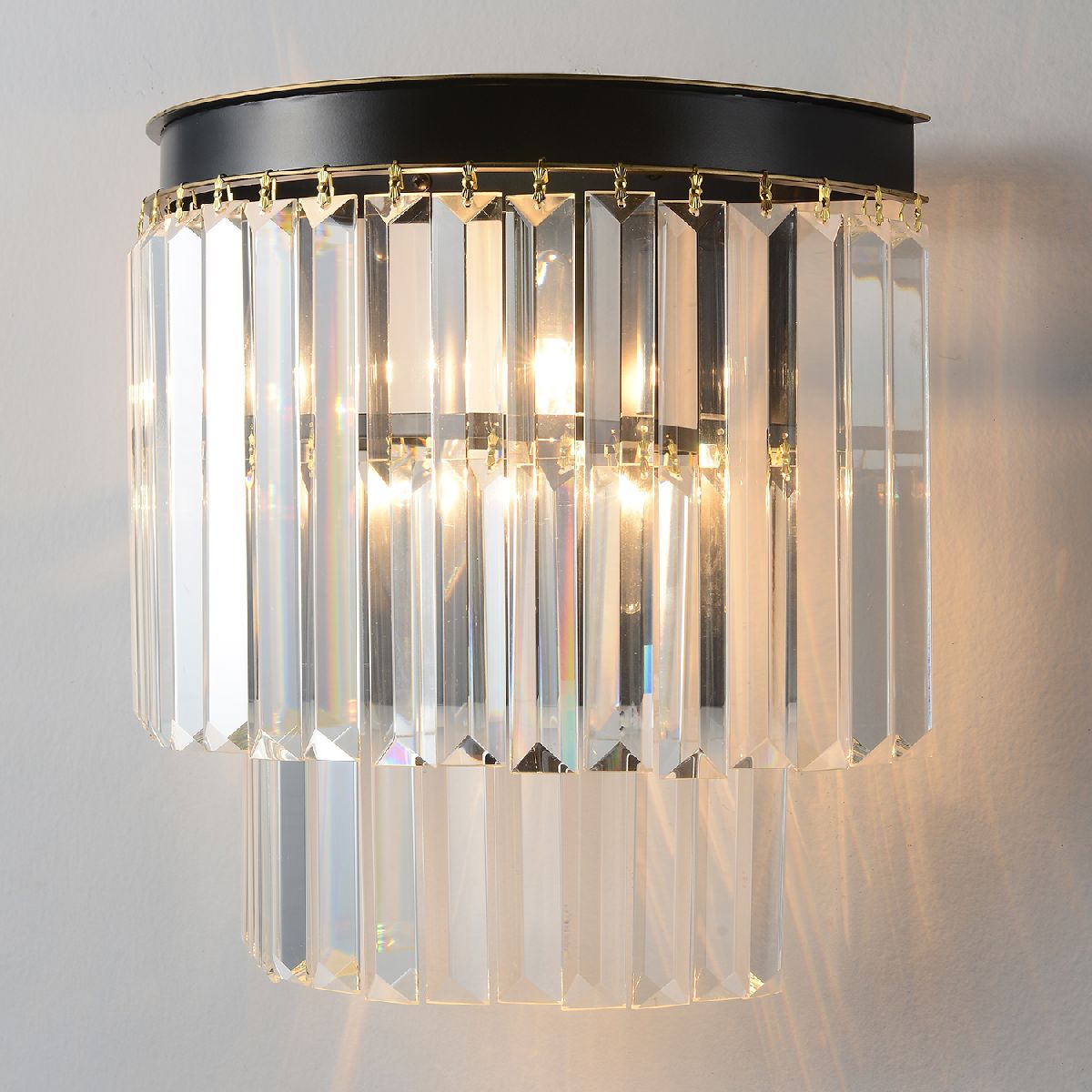 Настенный светильник 30 см, Crystal Lux MAXIME AP2 BLACK, черный