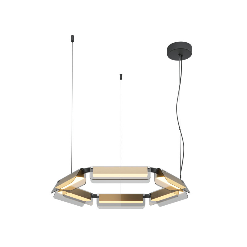 Подвесной светильник 77*77*312 см, LED, 40W, 3000К, Maytoni FLAT MOD296PL-L40BS3K черный