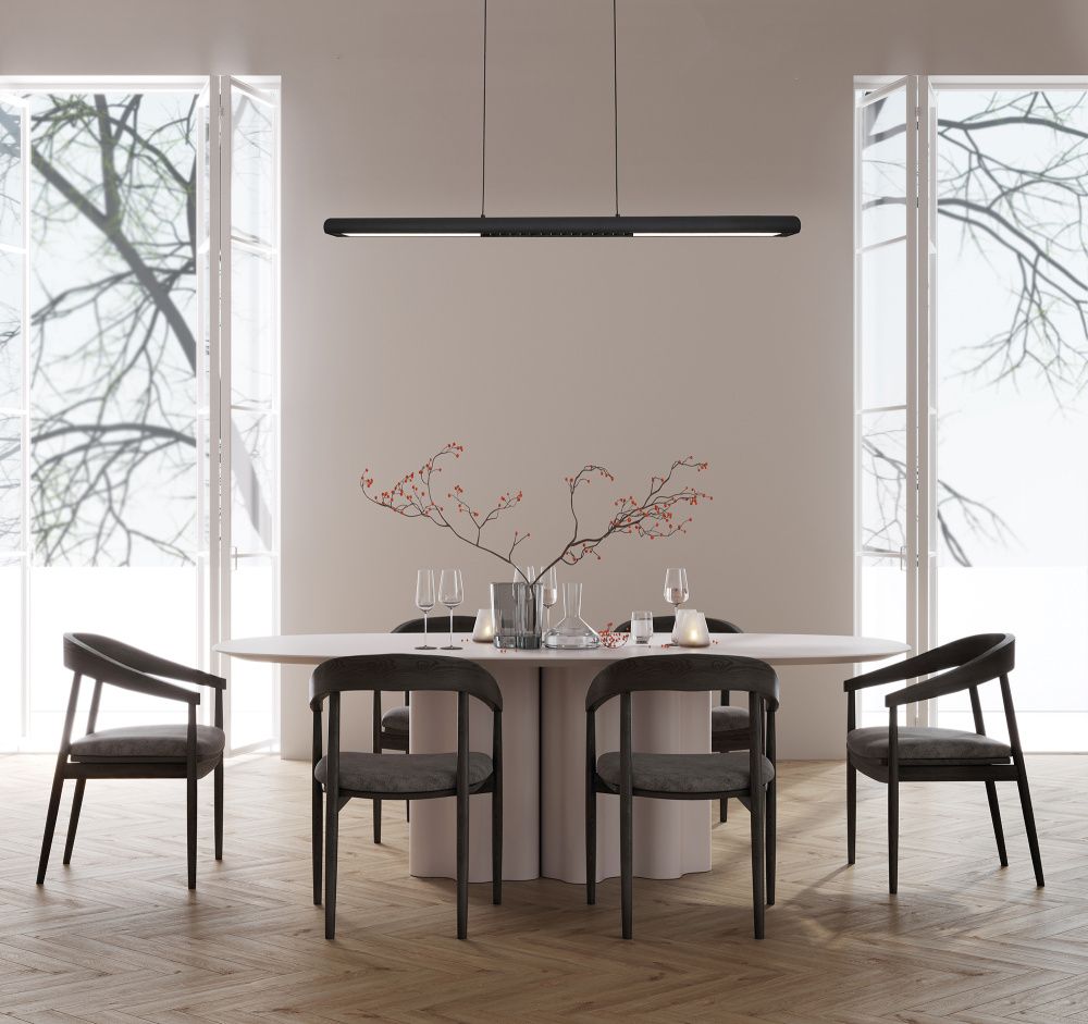 Подвесной светильник 120*8*15-150 см, *LED*24W, 3000K, Mantra Lineal MAN9035, черный