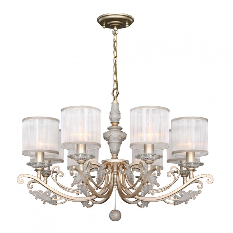 Подвесная люстра Favourite Seraphima 2307-8P, D735*H490/1590, перламутровое золото и светло-серый