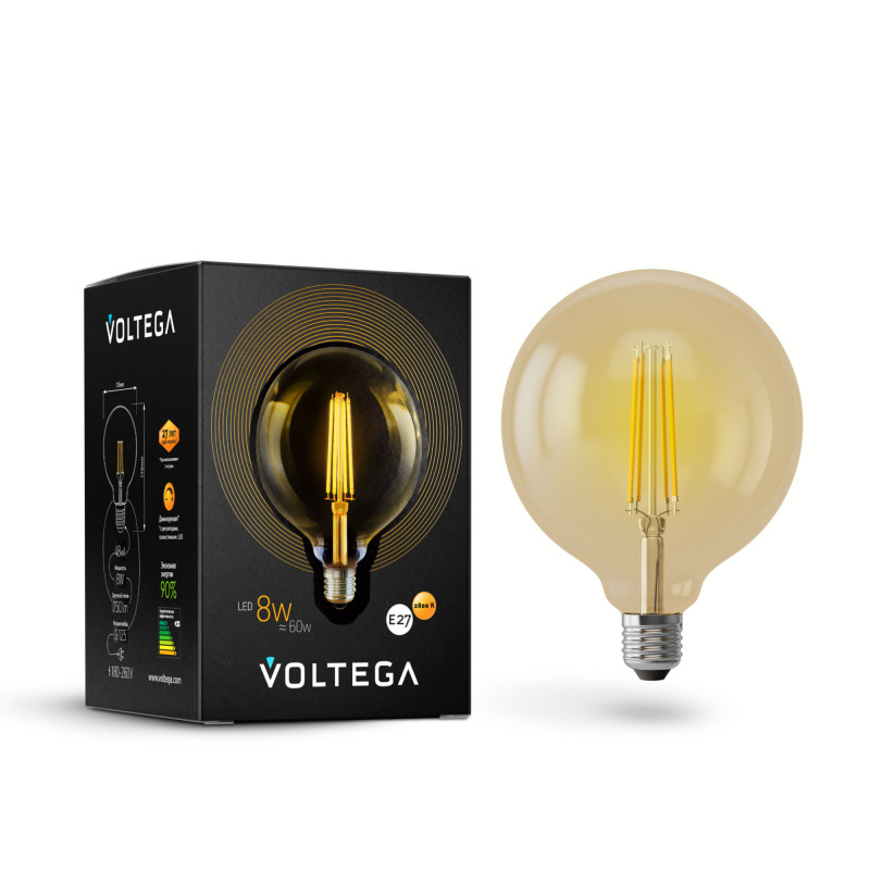 6838 Лампа светодиодная диммируемая Voltega Loft LED 8W 750Lm 2800K E27