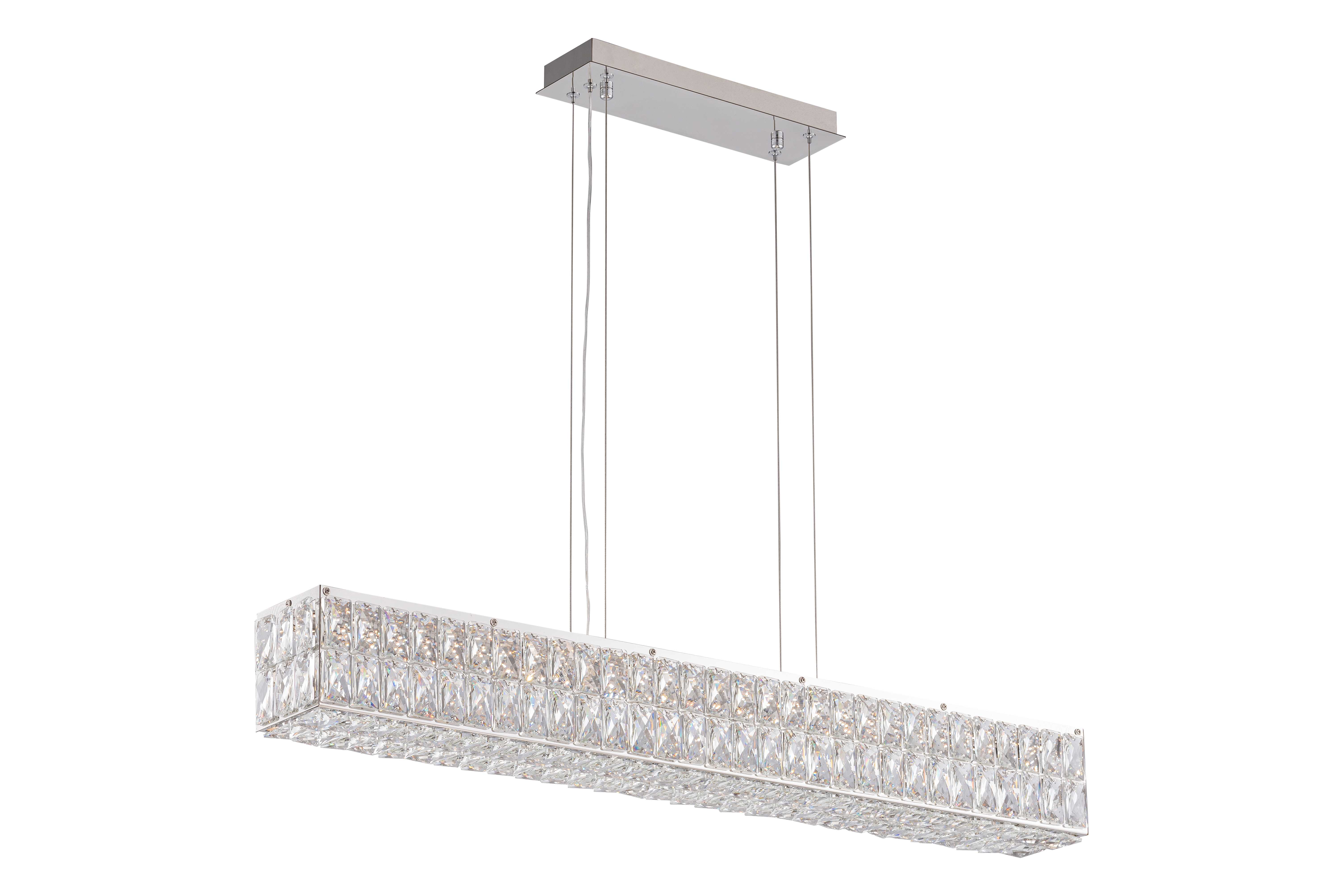 Люстра 1000*130*130, LED, 40W NewRgy Cristallo 2787R/40W CHROME+CLEAR, Хром+Прозрачный