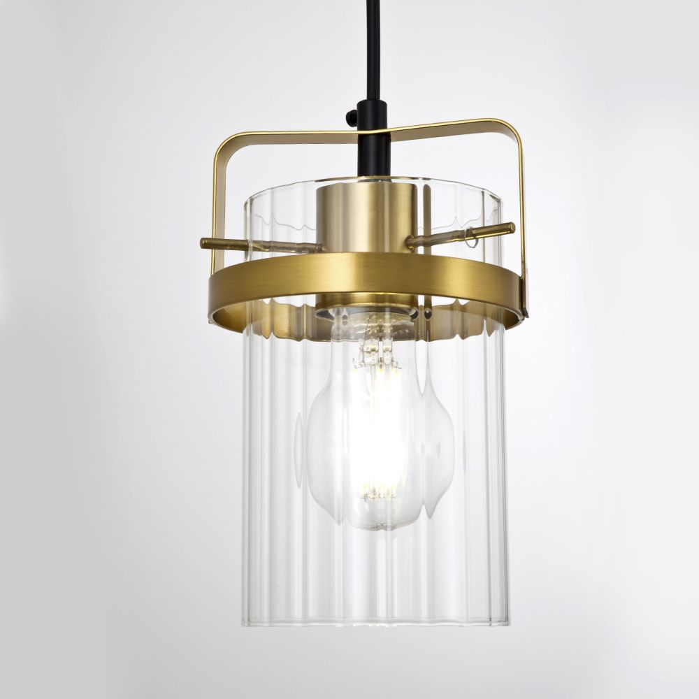 Подвесной светильник 12*12*100 см, Е 27 1x40W, Черный, Латунь MODEMODERN MD.0618.1