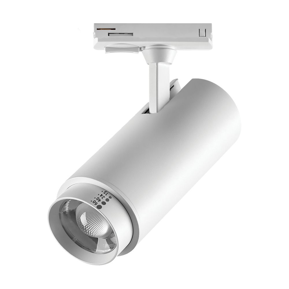 Светильник светодиодный трековый профессиональный с выбором мощности, цветовой температуры и угла освещения д/трековых систем BARRA Fuoco P+CCT Lightstar 218026