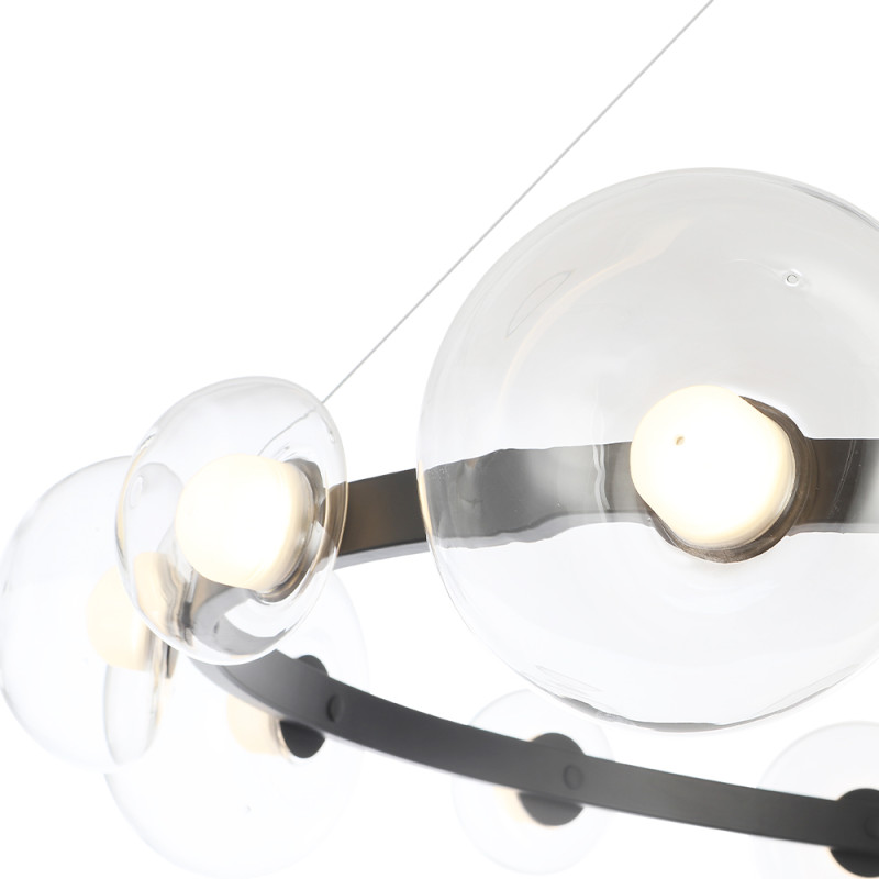 Светильник 89 см, 36W, 3000K, Crystal Lux BOSQUE SP12 BLACK/TRANSPARENT, черный