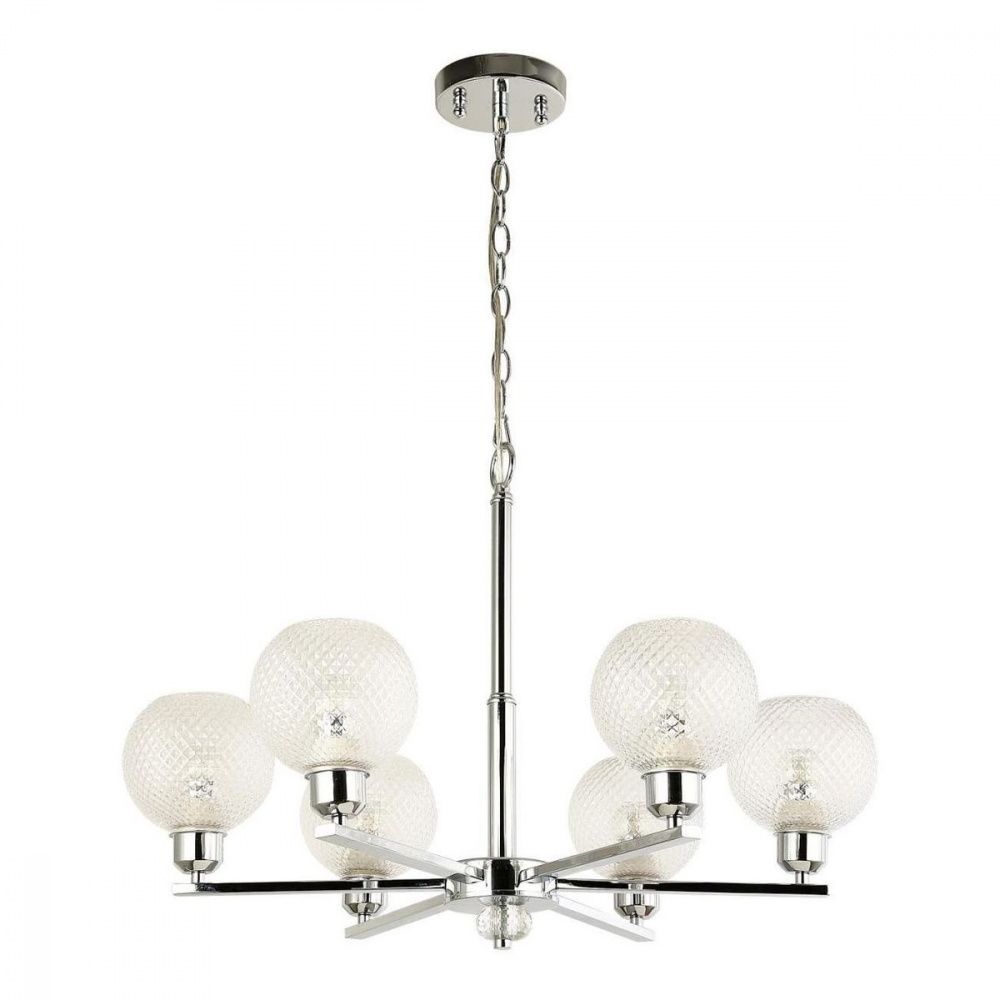 Подвесная люстра F-Promo Sunrise 2941-6P, D680*H480/1480, хром, плафоны из прозрачного стекла