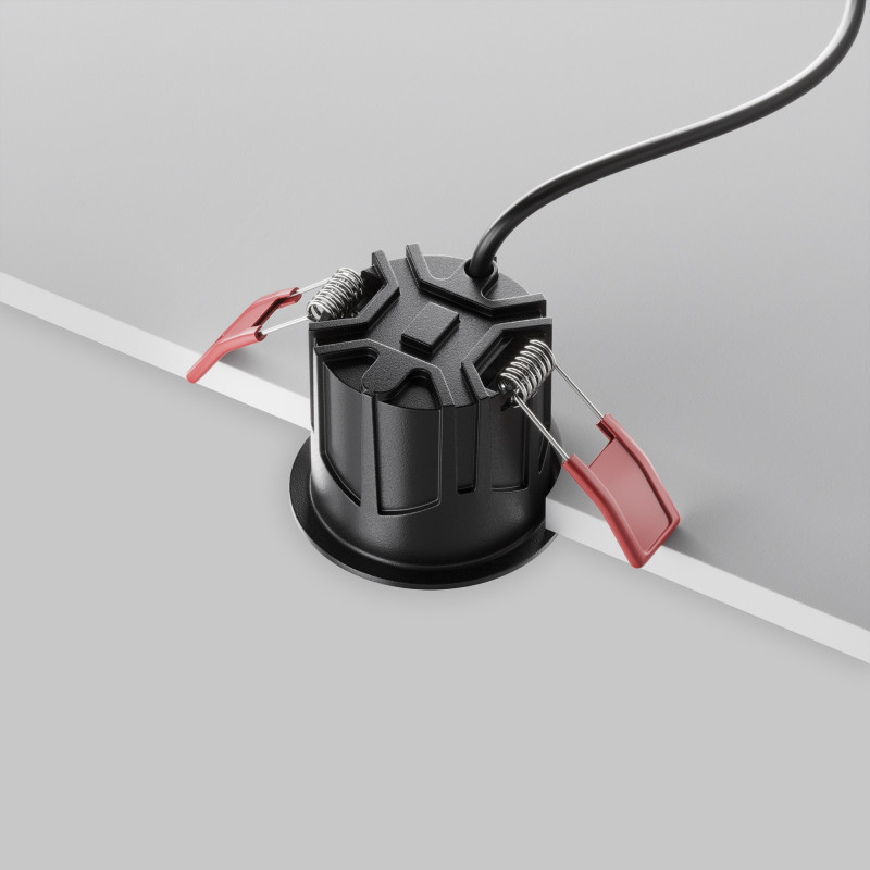 Встраиваемый светильник 6,5*6,5*5,2 см,  LED, 10W, 3000К, Maytoni Technical Alfa LED DL043-01-10W3K-RD-B-1 черный