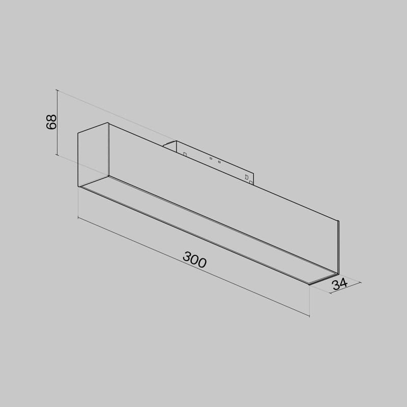 Светодиодный светильник 30 см, 12W, 3000K, Maytoni Technical Basis S35 TR012-2-12W3K-B, черный трековый