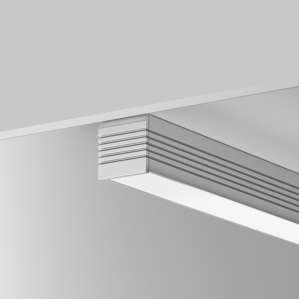 Алюминиевый профиль накладной 35x35 (Серебро, 2 м), ALM-3535AT-S-2M 631008 Maytoni