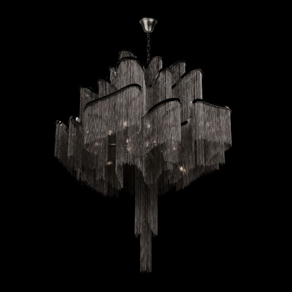 Подвесная люстра 80 см, Loft IT Stream 10208/800 Gunmetal, черный хром