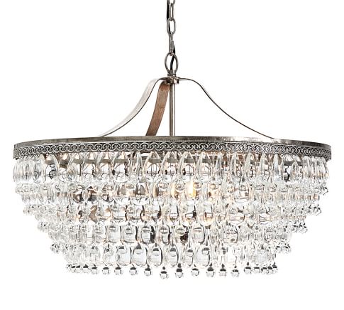 Подвесная люстра Clarissa Glass Drop Petite Round Chandelier 80*80*38 см, 12*E14*60W, ImperiumLoft round01, Чёрный