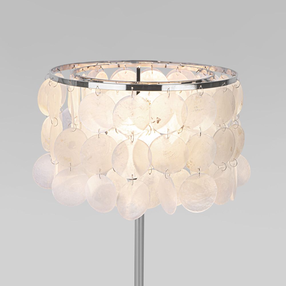 Настольный cветильник 20*20*35- см, 1*E27*40W, Eurosvet Sandra, 208101 хром/перламутр, 4690389217173