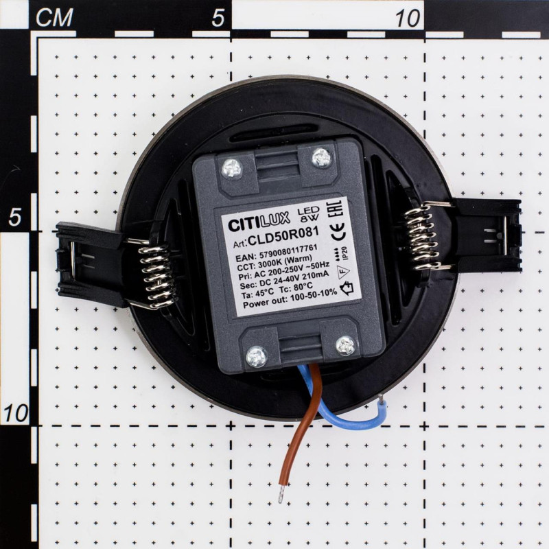 Светильник 9/7.5 см, 8W, 3000K, IP20, 640Lm Citilux Омега CLD50R081, LED хром