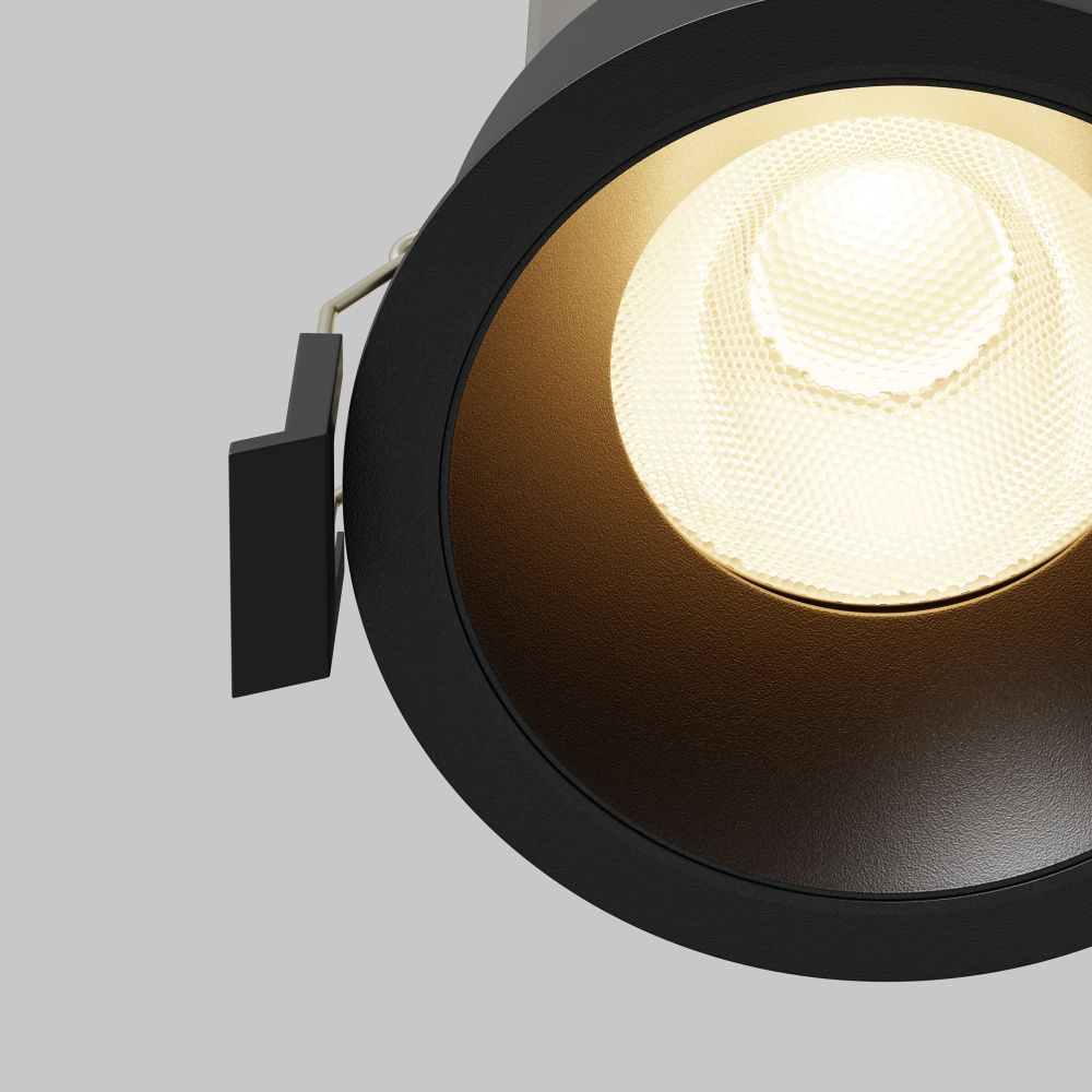 Встраиваемый светильник 8*10 см, вр 7 см, *LED*15W, 3000K, Maytoni Dip DL117-15W-3K-B, Черный