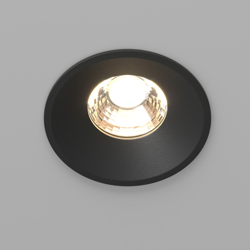 Встраиваемый светильник 8*8*6 см, LED, 12W, 3000К, Maytoni Technical ROUND DL058-12W3K-B черный