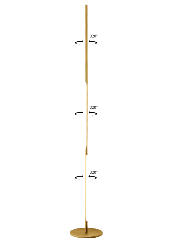 Торшер 2 см, 3*8W, 3000K, Crystal Lux LARGO PT25W GOLD Золото