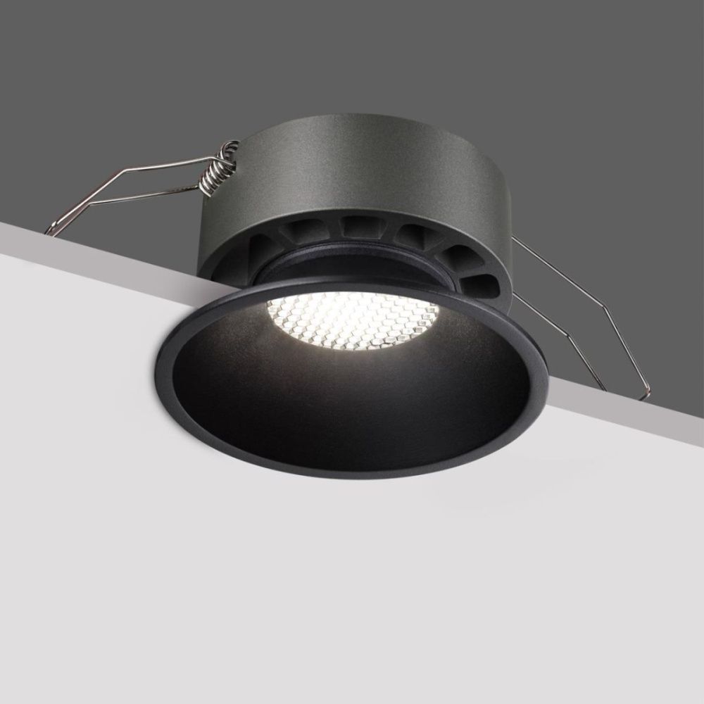 Встраиваемый светильник с переключателем цветовой температуры и угла рассеивания 9.5 см, 18W, 2700-4000K, Novotech Wir Nova 359855, черный