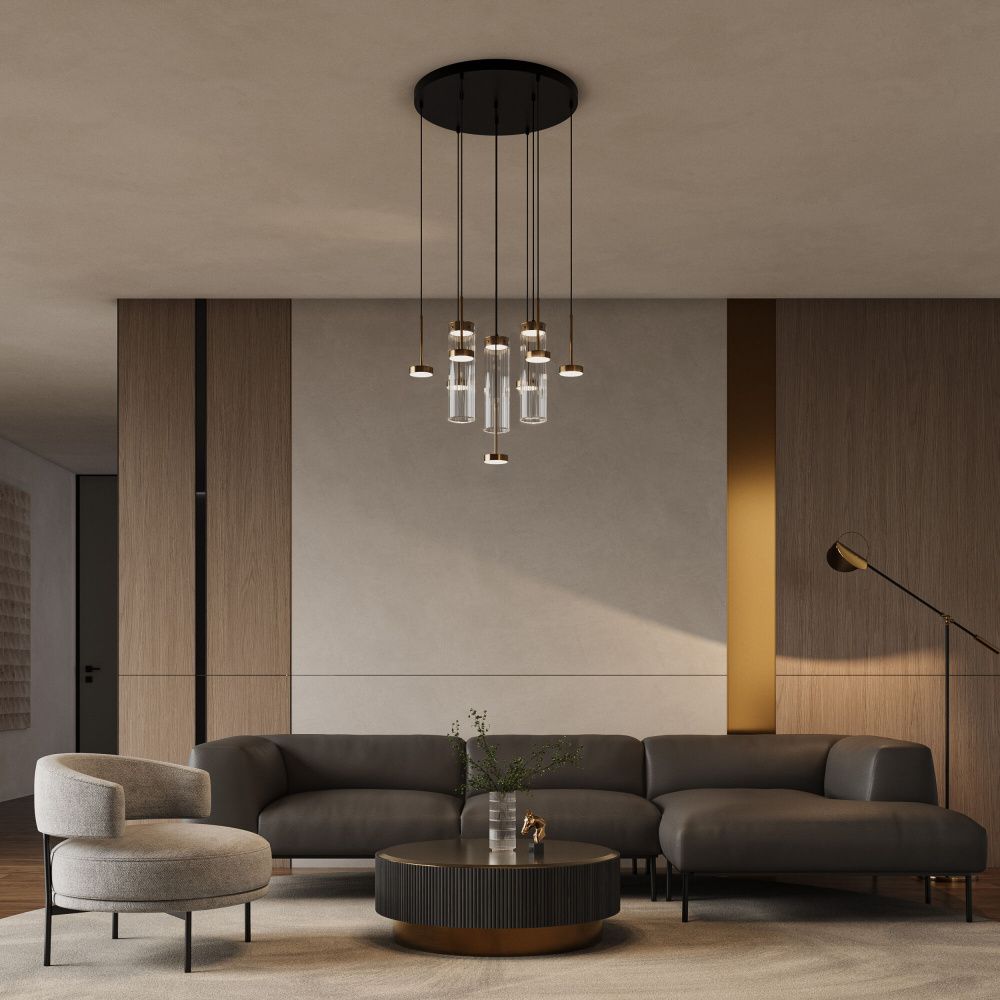 Светильник 55 см, 50W, 4000K, Eurosvet 4690389218880, черный-латунь