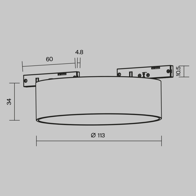 Трековый светильник 11,3*3,4 см, LED 12W 3000K Maytoni Technical Accessories for tracks Levity Zon TR189-1-12W3K-BW черно-белый