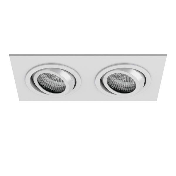 Светильник встраиваемый 10*16/8,5*17 см, 2*GU10, IP20 Lightstar 011612 Singo Белый