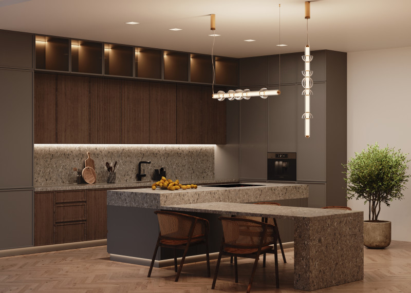 Подвесной светильник 98*16*39,5*137,5 см, LED*39W, 3000 К, Cosmo MOD210PL-L39BS3K Maytoni, Латунь