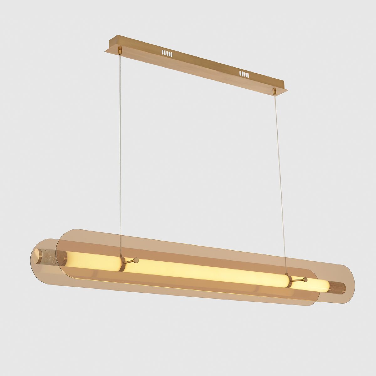 Подвесной светильник 109 см, 70W, 4000K, Crystal Lux AMARILLO SP70W LED BRASS, латунь