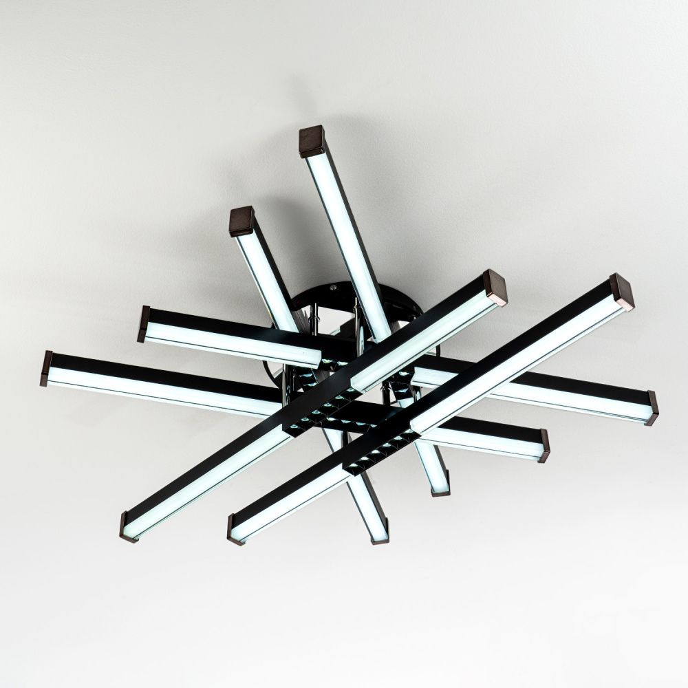 Светильник 70*70*15 см, LED*80W, 3000-6000K, Modelux  MDL.9374.600CL BK, Чёрный, Хром