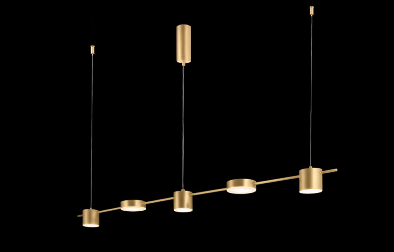 Светильник подвесной 3+2*6+8W, 3000K, 120*7 см, Crystal Lux TRISTAN SP5 L1200 GOLD Золото