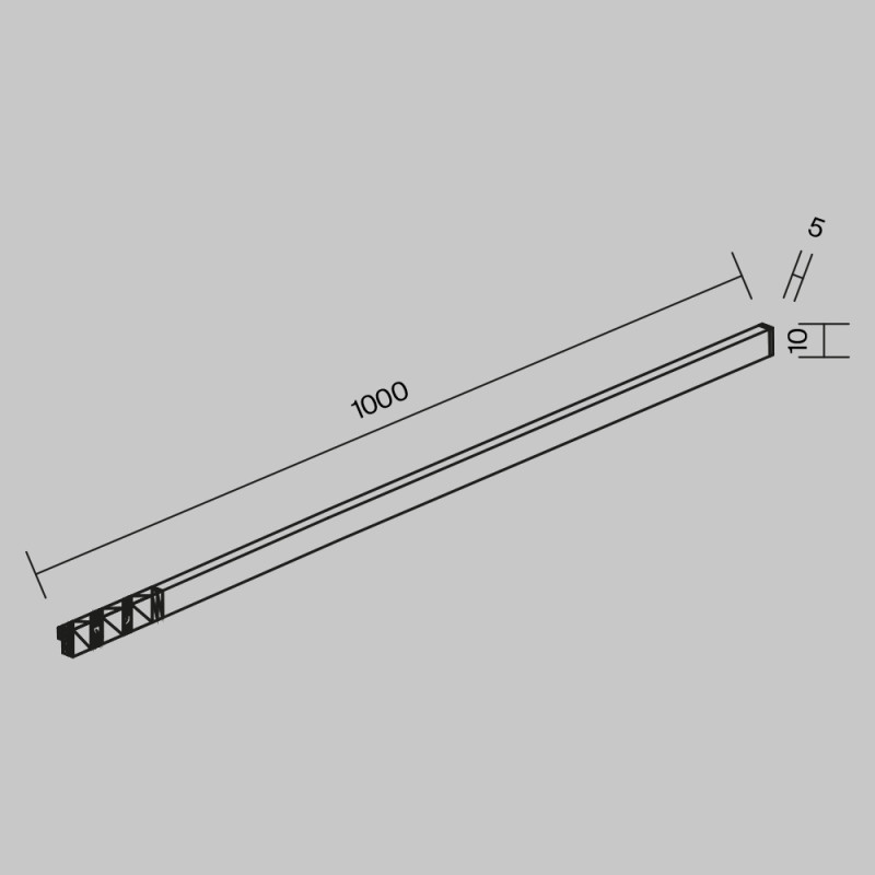 Трековый светильник 100*0,5*1 см, LED 8W 2700K Maytoni Technical Accessories for tracks Levity Flex TR186-1-8W2.7K-B черный