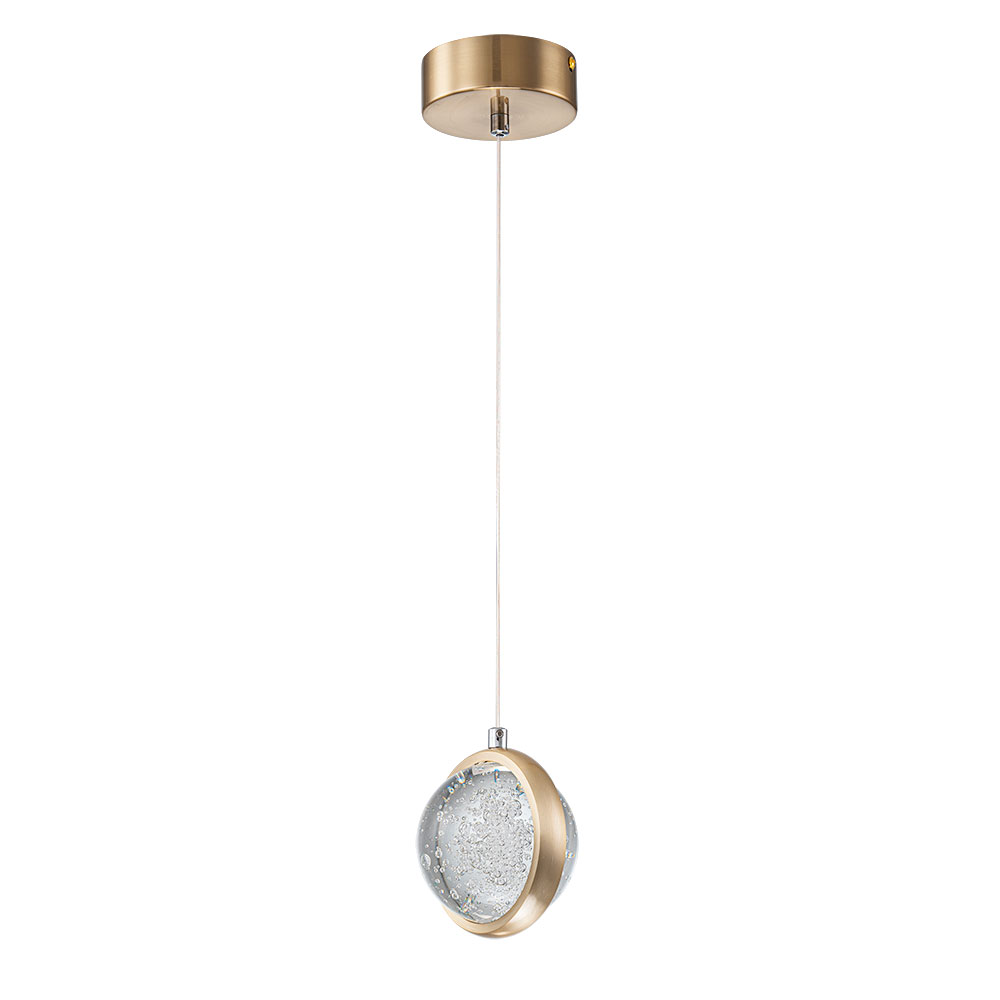 Подвесной светильник 12*10 см, 1*LED, 6W, 4000K Arte Lamp Faberge A2451SP-5PB, Латунь