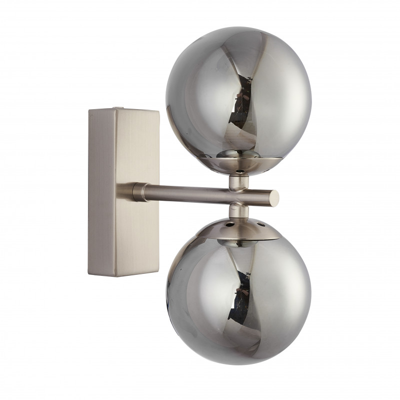 Бра Favourite Varietas 2650-2W, D165*W100*H240, никель, плафоны из выдувного стекла дымчато-серого цвета