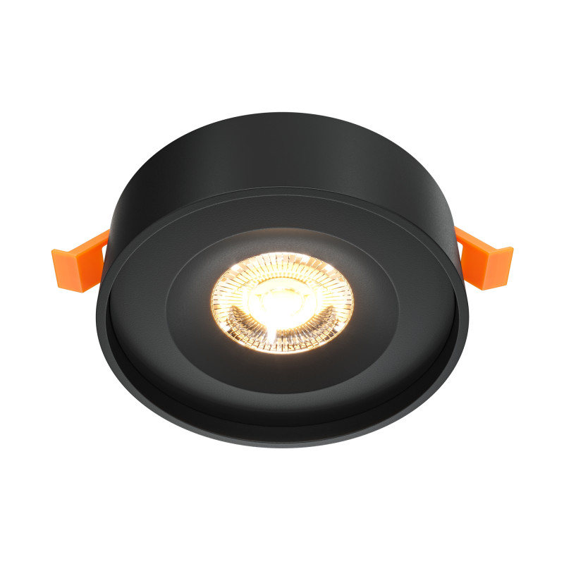Встраиваемый светильник 10 см, 6W, 3000К, черный, теплый свет, Maytoni Joliet DL035-2-L6B, светодиодный