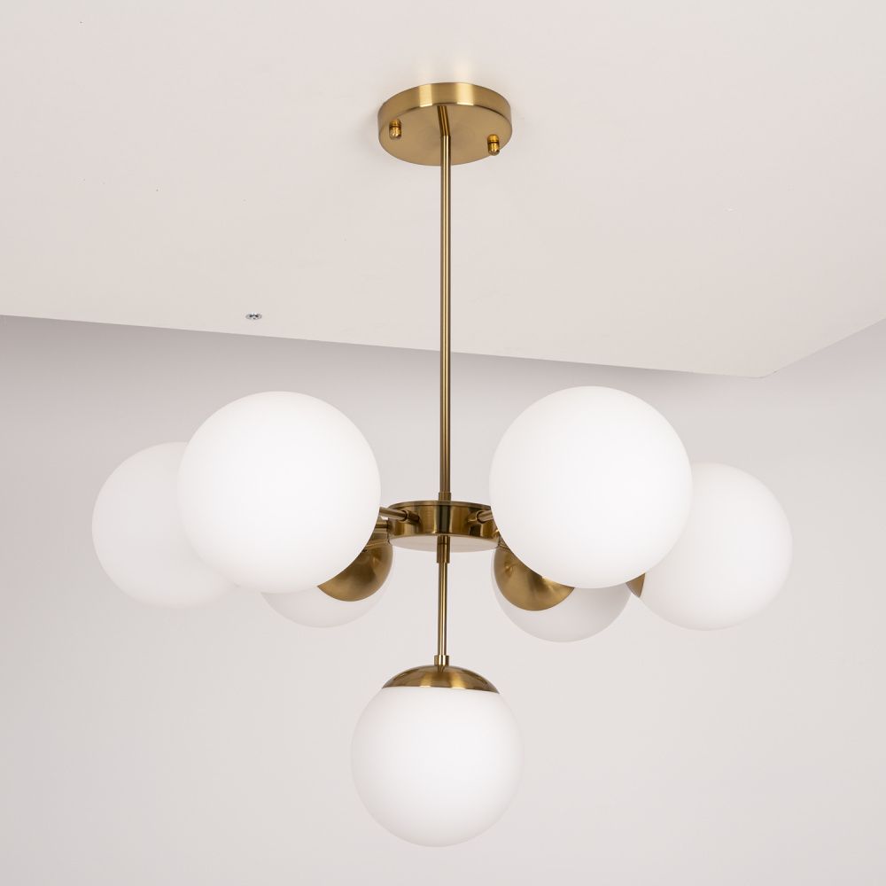 Подвесной светильник Copper Light Chandelier 7 80*80*48 см, 7*E14*40W, ImperiumLoft 40.1492, Золотистый