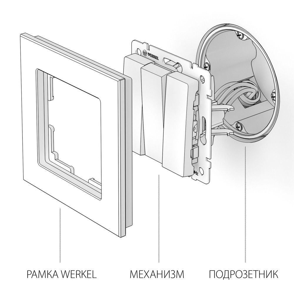 Выключатель трехклавишный (слоновая кость) W1130003 Werkel 4690389155666