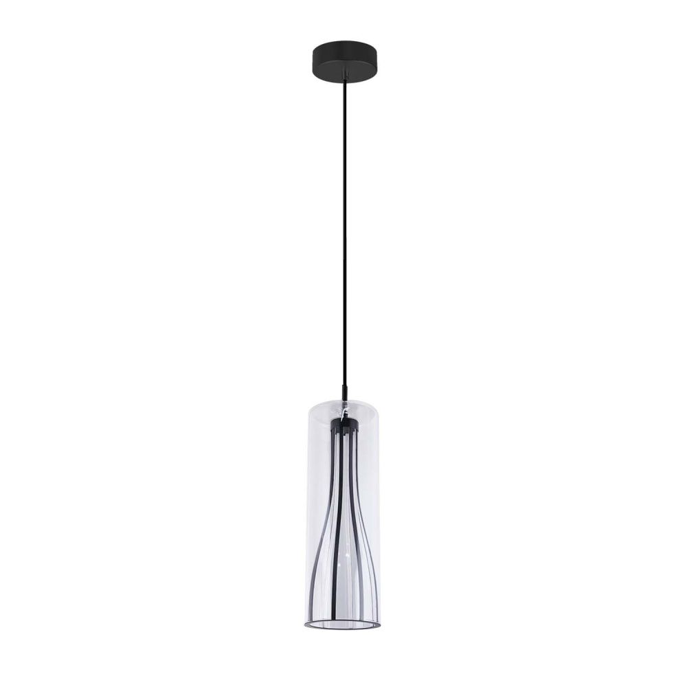 Подвес 15*50-150 см, 1*LED, 20W, 4000K, Favourite Striata 4627-1P, черный матовый