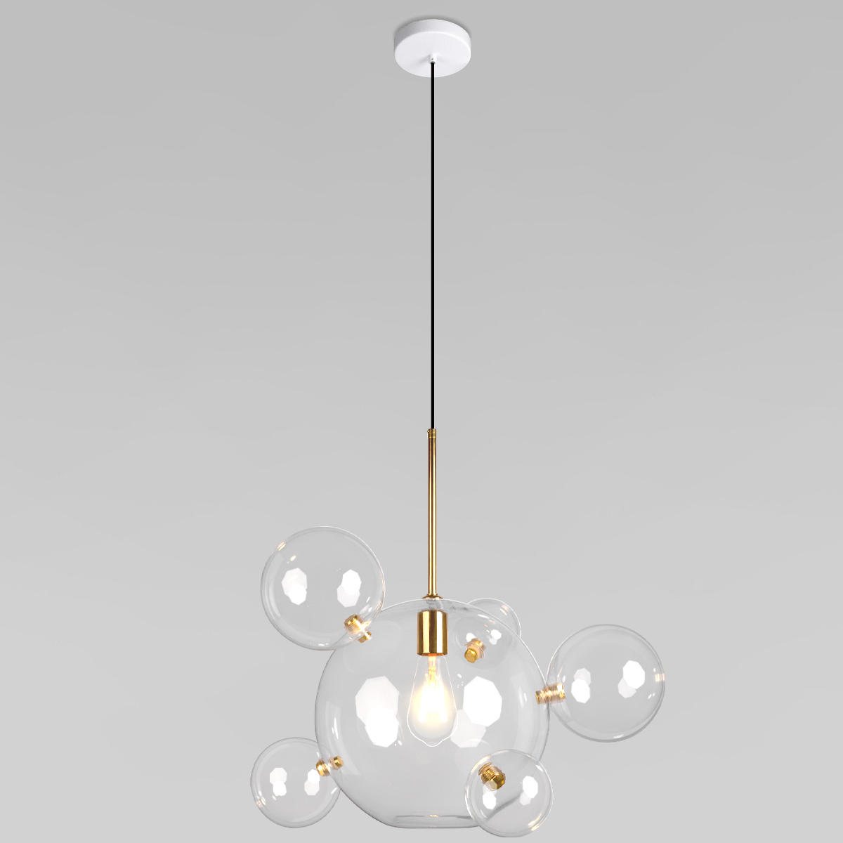 Подвесной светильник 57 см, Loft IT Bolle 2034-P6, белый-золото
